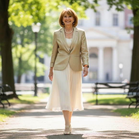 Lafayette 148 New York Gold linen designer Blazer size 10 - Picture 2 of 11